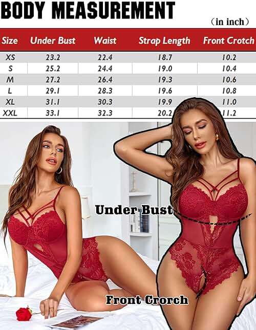Avidlove Women Lingerie Floral Lace Harness Lingerie Bodysuit One Piece Teddy Babydoll Nightgown - Image 5