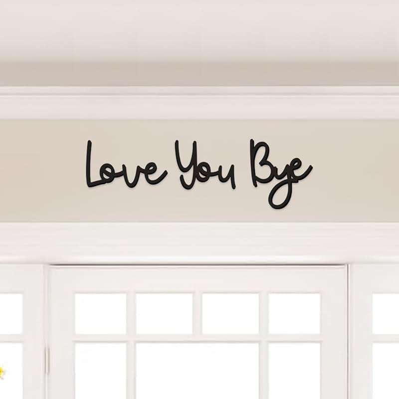 Dripykiaa Love You Bye Wood Sign Home Decor Boho Decor Wall Decor Express Love and Warm for Your Family Lovers Wall Art Gift Hallway Entryway Door Valentine Decorations for Home - Image 1
