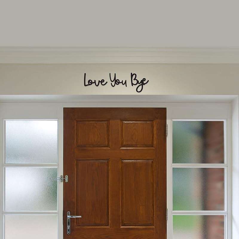 Dripykiaa Love You Bye Wood Sign Home Decor Boho Decor Wall Decor Express Love and Warm for Your Family Lovers Wall Art Gift Hallway Entryway Door Valentine Decorations for Home - Image 6