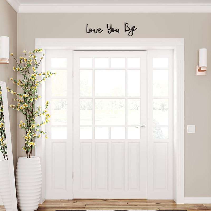 Dripykiaa Love You Bye Wood Sign Home Decor Boho Decor Wall Decor Express Love and Warm for Your Family Lovers Wall Art Gift Hallway Entryway Door Valentine Decorations for Home - Image 7