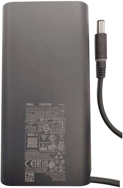 Dell GaN Laptop Charger 240W Watt Barrel 7.4mm tip AC Power Adapter - Precision 7670 7680 7770 7780,Alienware M15 R7,X16,X17 R2,X15 R2,M17 R5 - Image 2