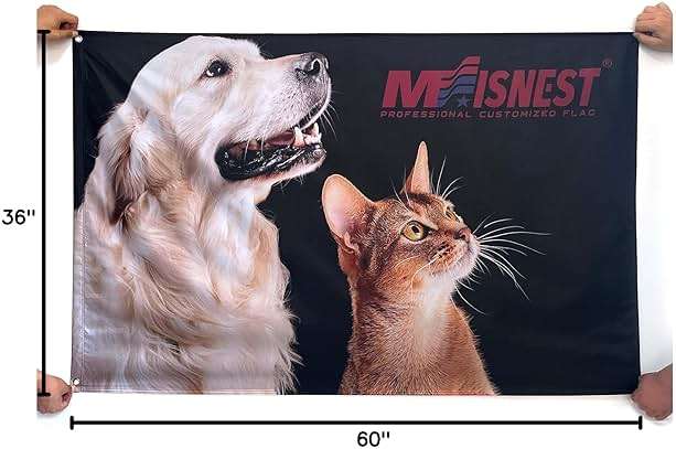 Double Sided Custom Flag 100% Blackout 3X5 FT - Personalized Outdoor Flags Banners - Design Print Your Own Logo/Photo/Picture/Text - Customized Indoor outdoor decoration Gift 3x5 Foot - Image 2