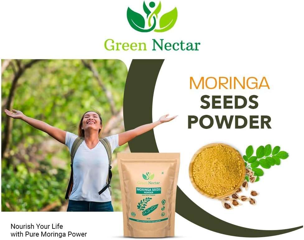 GREEN NECTAR 100% Pure Moringa Oleifera Seed Powder - 8oz - Non-GMO, Vegan, Kosher, Gluten Free (8 Oz - 1 Pack) - Image 3