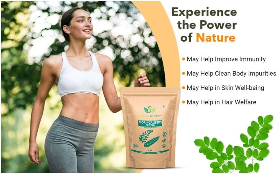 GREEN NECTAR 100% Pure Moringa Oleifera Seed Powder - 8oz - Non-GMO, Vegan, Kosher, Gluten Free (8 Oz - 1 Pack) - Image 7