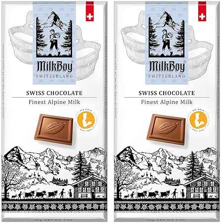 Milkboy Swiss Chocolates Chocolate Bars - Premium Swiss Alpine Milk Chocolate - Smooth European Milk Chocolates Gift - Sustainably Farmed Cocoa - Gluten Free - 3 oz, Pack 2 - Image 1