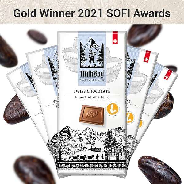 Milkboy Swiss Chocolates Chocolate Bars - Premium Swiss Alpine Milk Chocolate - Smooth European Milk Chocolates Gift - Sustainably Farmed Cocoa - Gluten Free - 3 oz, Pack 2 - Image 3