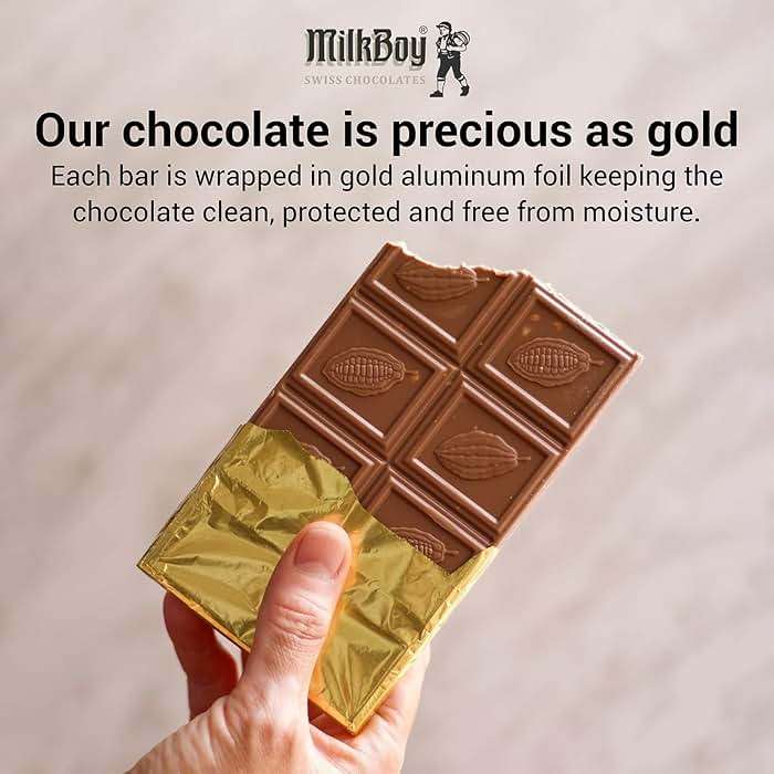 Milkboy Swiss Chocolates Chocolate Bars - Premium Swiss Alpine Milk Chocolate - Smooth European Milk Chocolates Gift - Sustainably Farmed Cocoa - Gluten Free - 3 oz, Pack 2 - Image 5