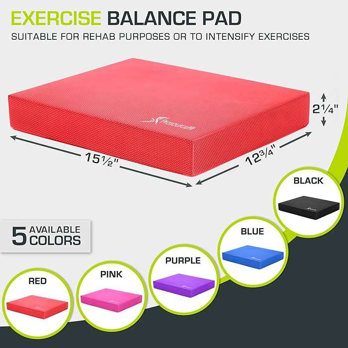 ProsourceFit Exercise Balance Pad, Non-Slip Cushioned Foam Mat & Knee Pad for Fitness and Stability Training, Yoga, Physical Therapy - Image 2