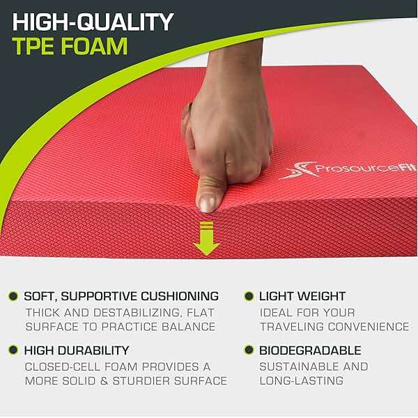 ProsourceFit Exercise Balance Pad, Non-Slip Cushioned Foam Mat & Knee Pad for Fitness and Stability Training, Yoga, Physical Therapy - Image 3