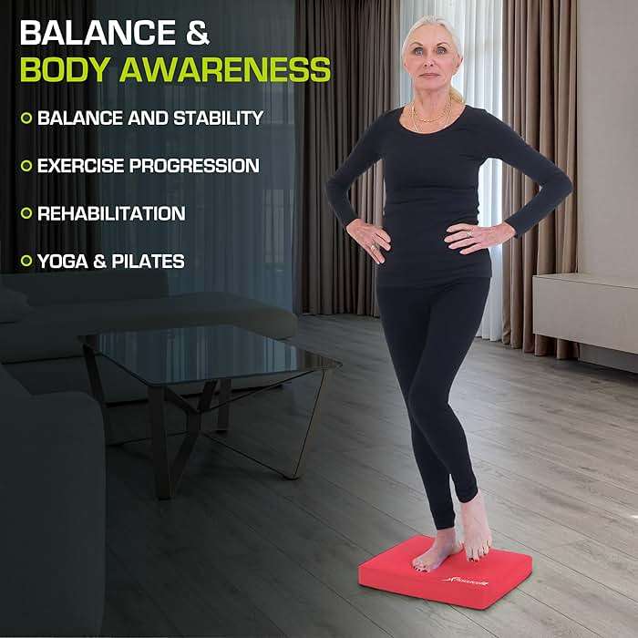 ProsourceFit Exercise Balance Pad, Non-Slip Cushioned Foam Mat & Knee Pad for Fitness and Stability Training, Yoga, Physical Therapy - Image 5