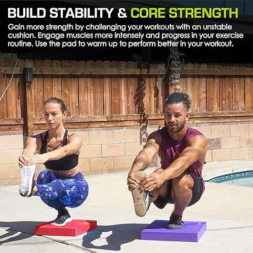 ProsourceFit Exercise Balance Pad, Non-Slip Cushioned Foam Mat & Knee Pad for Fitness and Stability Training, Yoga, Physical Therapy - Image 6