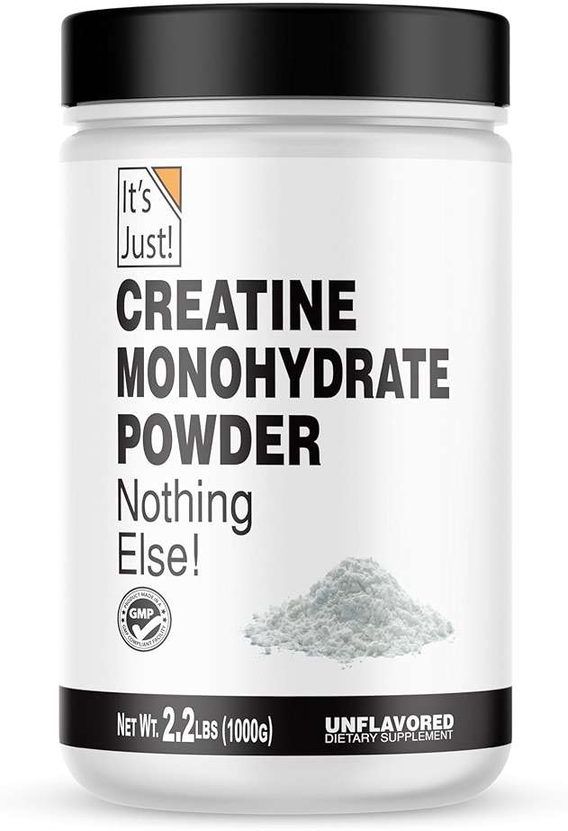It's Just! - Creatine Monohydrate Powder, Pure Creatine Powder, Made in USA, 3rd Party Lab Tested, 5g Per Serving, Scoop Included, No Fillers, No Added Flavor (Unflavored, 1000g / 200 Servings) - Image 1