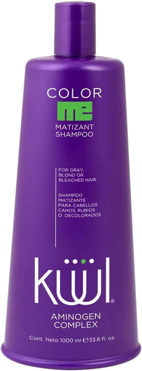 KUUL MATIZANT SHAMPOO 33.81 oz - PURPLE SHAMPOO - (MATIZANTE CABELLOS CANOS RUBIOS O DECOLORADOS COLOR DEL LIQUIDO = MORADO) - 1000 ML - Image 1