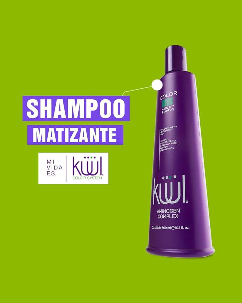 KUUL MATIZANT SHAMPOO 33.81 oz - PURPLE SHAMPOO - (MATIZANTE CABELLOS CANOS RUBIOS O DECOLORADOS COLOR DEL LIQUIDO = MORADO) - 1000 ML - Image 3