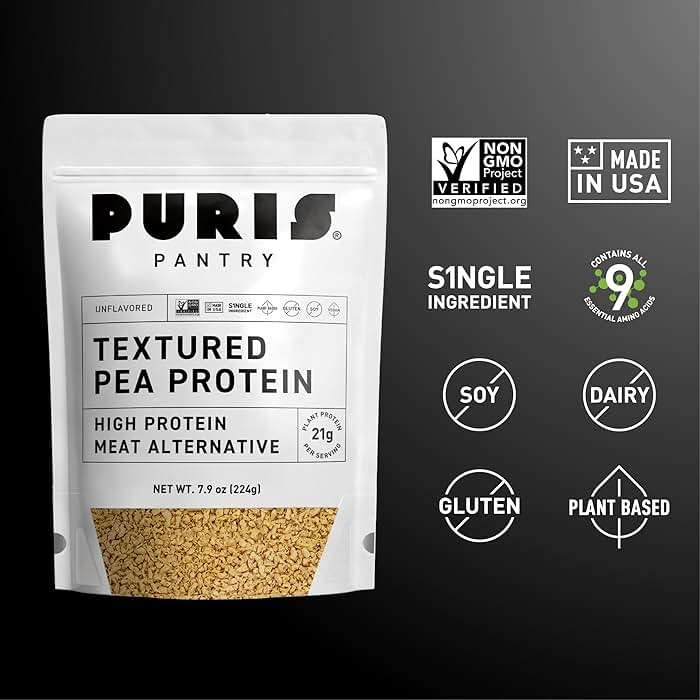 PURIS Pantry Textured Pea Protein, Unflavored Meatless Vegetable Crumbles, Shelf-Stable, Soy & Gluten Free, 21g of Protein, Plant-Based Vegan Meat Substitute, Equivalent to 1.5 Pounds Ground Beef - Image 3