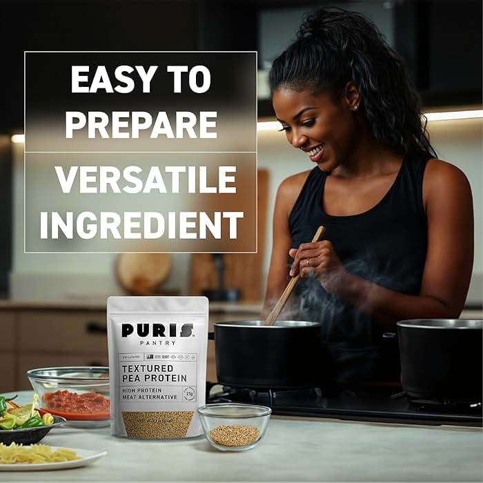PURIS Pantry Textured Pea Protein, Unflavored Meatless Vegetable Crumbles, Shelf-Stable, Soy & Gluten Free, 21g of Protein, Plant-Based Vegan Meat Substitute, Equivalent to 1.5 Pounds Ground Beef - Image 6