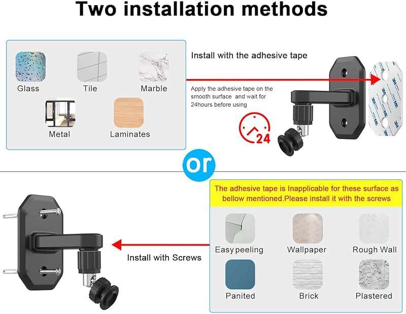 2 Pack 360 Degree Adjustable Adhesive Mount for All-New Blink Outdoor (4th Gen,3rd Gen) Blink XT / XT2, Blink Mini Camera Mounting Bracket, Wall Mount - Image 3