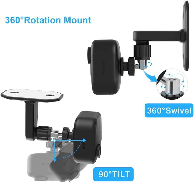 2 Pack 360 Degree Adjustable Adhesive Mount for All-New Blink Outdoor (4th Gen,3rd Gen) Blink XT / XT2, Blink Mini Camera Mounting Bracket, Wall Mount - Image 4