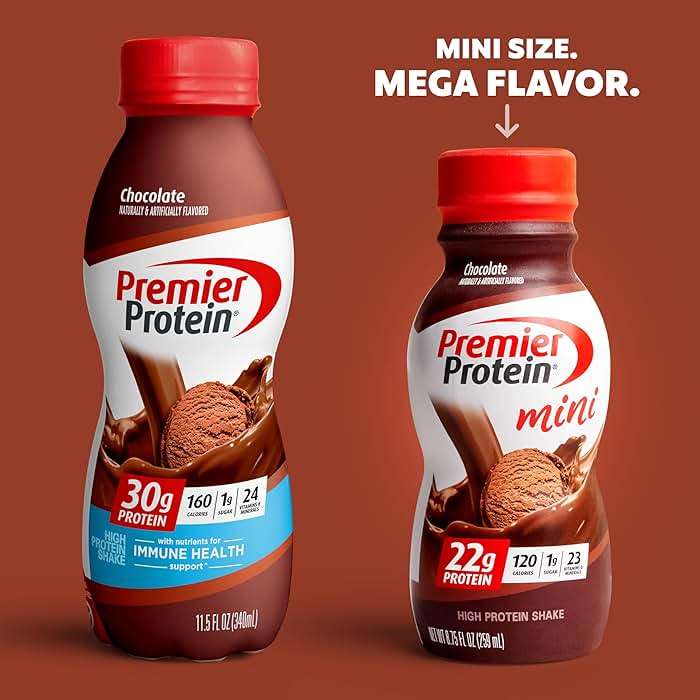 Premier Protein Shake MINIs, Chocolate, 22g Protein, 120 Calories, No Added Sugar, 8.75 fl oz, 12 Pack - Image 2