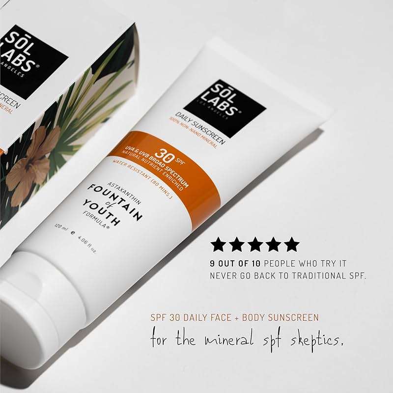 SOL LABS Mineral Sunscreen SPF 30 Face & Body - Lightweight, Hydrating Daily Moisturizer - No White Cast - Anti-Aging Formula Niacinamide, Zinc Oxide - Reef Safe Korean Skin Care - Sunscreen Lotion - Image 3