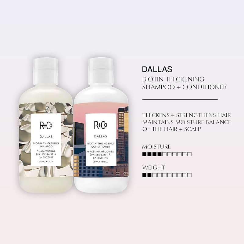 R+Co Dallas Biotin Thickening Shampoo and Conditioner Set– Volumizing Formula for Fine, Thin Hair – Adds Strength, Body & Fullness – Sulfate-Free, Vegan & Cruelty-Free – 8.5 oz 2PK+ Sample - Image 4