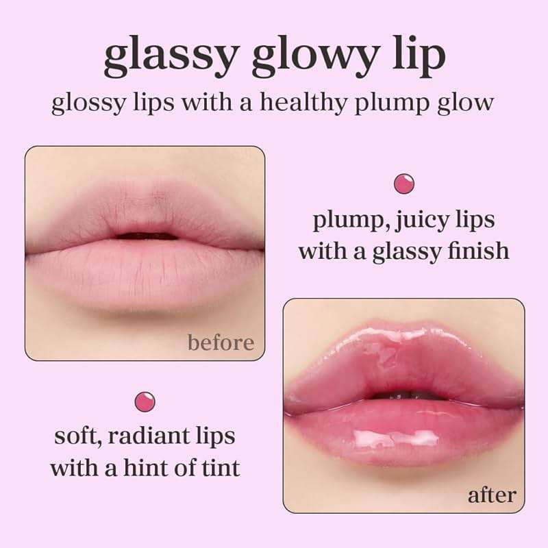NOONI Korean Lip Oil - Applefig | Long-Lasting, Moisturizing, Plumping, Revitalizing for Dry Lips, Waterproof, No Peel Off, Hydrating, Nourishing Crystal Clear Lip Stain, 0.12 FL Oz - Image 2