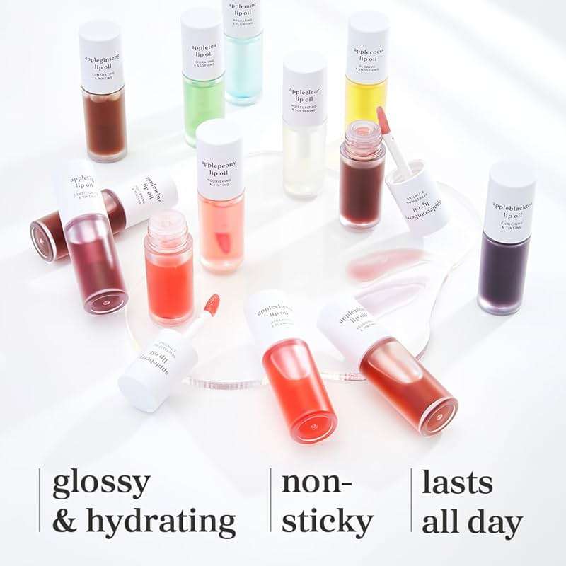 NOONI Korean Lip Oil - Applefig | Long-Lasting, Moisturizing, Plumping, Revitalizing for Dry Lips, Waterproof, No Peel Off, Hydrating, Nourishing Crystal Clear Lip Stain, 0.12 FL Oz - Image 5