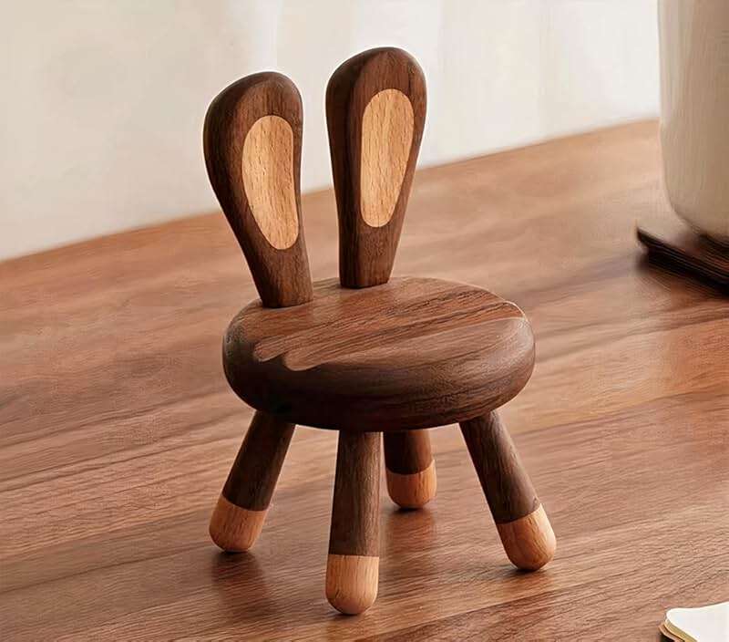 Berkvee Phone Stand, Wood Artistic Bunny Design Phone Holder, Desk Accessories, Smart Phone Dock Fits All Mobile Phone/Tablet - Image 3