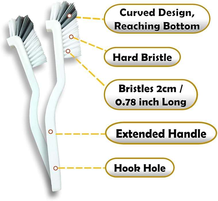 Betanull Crevice Cleaning Brush Set, Multi-Purpose Hard Bristle Brushes for Deep Cleaning Kitchen, Bathroom, Grout, Sink, Cup, Teapot, Bottle, Blender, Corners, Tight Spaces & More - Image 3