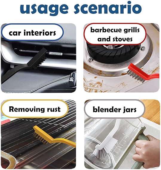 Betanull Crevice Cleaning Brush Set, Multi-Purpose Hard Bristle Brushes for Deep Cleaning Kitchen, Bathroom, Grout, Sink, Cup, Teapot, Bottle, Blender, Corners, Tight Spaces & More - Image 6