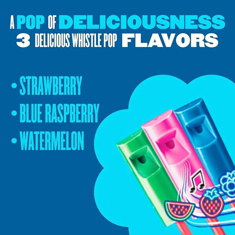 Chupa Chups Melody Pops, Assorted Flavors, Whistle Lollipops, Individually Wrapped Candy, 30 count - Image 7