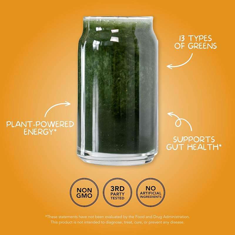 Clean Simple Eats Super Greens Powder, Naturally Flavored Greens Powder with Chlorella, Spirulina, Superfoods & Prebiotic Fiber, No Artificial Ingredients, Gluten Free, Tropical Greens Flavor, 30 Srvg - Image 4