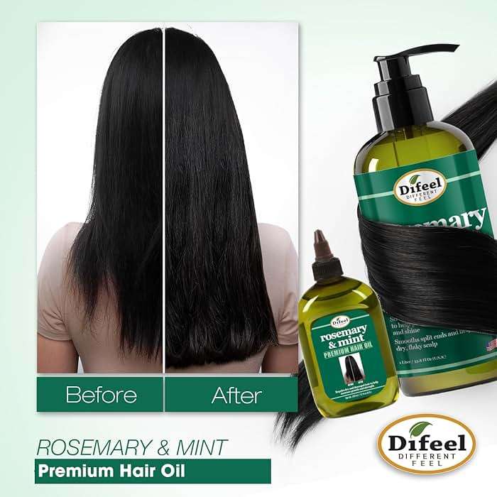Difeel Rosemary and Mint Premium Hair Oil with Biotin - LARGE 12 oz. - Natural Rosemary Oil for Hair Growth & Biotin - Image 3