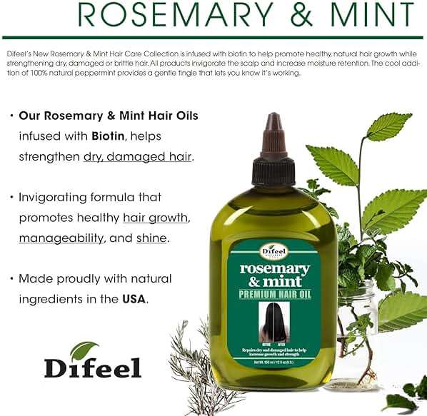 Difeel Rosemary and Mint Premium Hair Oil with Biotin - LARGE 12 oz. - Natural Rosemary Oil for Hair Growth & Biotin - Image 5
