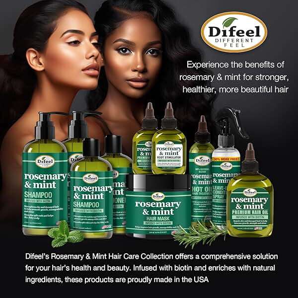 Difeel Rosemary and Mint Premium Hair Oil with Biotin - LARGE 12 oz. - Natural Rosemary Oil for Hair Growth & Biotin - Image 8