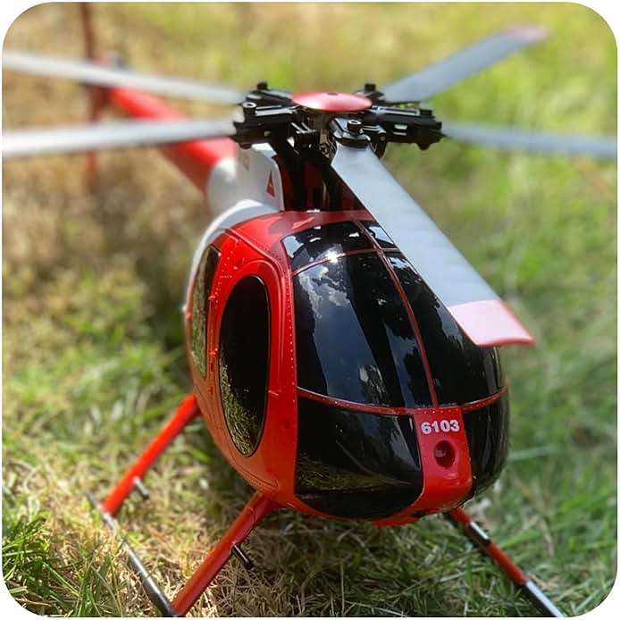 Ssccgym 335MM MD500 C189 Remote Control Helicopter Aircraft Add Optical Flow Positioning 1/28 Scale RC Heli Maintain Altitude Hover RTF US Rescue Helicopter RTF 2Batteries - Image 2