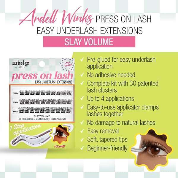 Ardell Winks Press On Eyelash Extensions, Volume - DIY Clusters, 30 Individual Lashes, Natural Look with Applicator, 1 Pack - Image 2