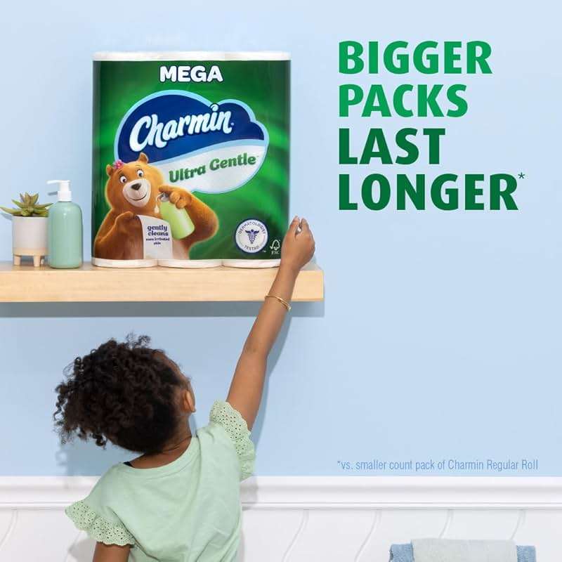 Charmin Ultra Gentle Toilet Paper, 24 Mega Rolls (Equivalent to 96 Regular Rolls),White - Image 4
