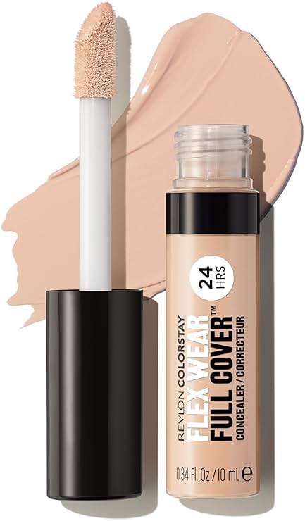 Revlon ColorStay Flex Wear, Full Cover Non-Creasing Concealer, Infused with Hyaluronic Acid & Vitamin E, Flexible Longwear, 005 Fair, 0.34 Fl Oz - Image 1