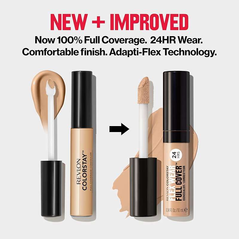 Revlon ColorStay Flex Wear, Full Cover Non-Creasing Concealer, Infused with Hyaluronic Acid & Vitamin E, Flexible Longwear, 005 Fair, 0.34 Fl Oz - Image 12