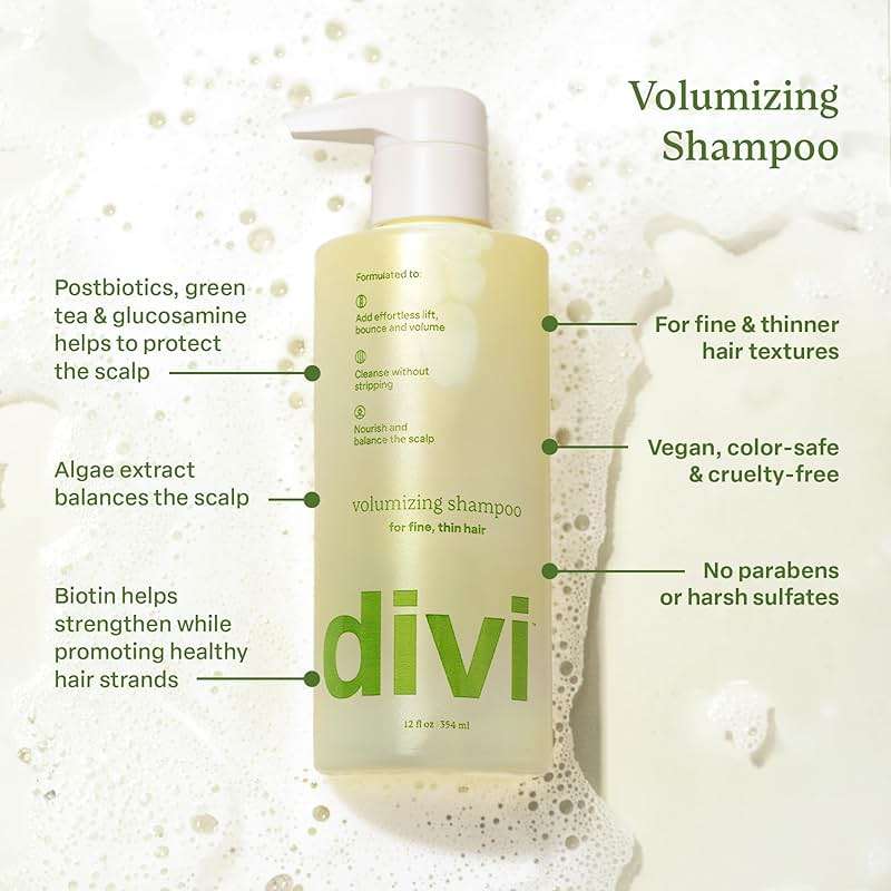 Divi Volumizing Shampoo for Women and Men - Lightweight Volume Shampoo for Fine Hair - Formulated to Cleanse, Nourish and Balance the Scalp - Image 2