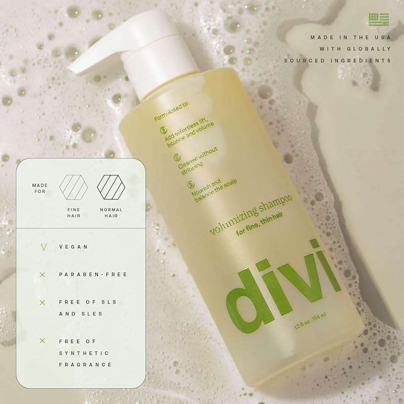 Divi Volumizing Shampoo for Women and Men - Lightweight Volume Shampoo for Fine Hair - Formulated to Cleanse, Nourish and Balance the Scalp - Image 4