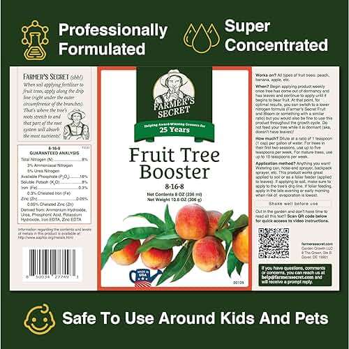 Farmer's Secret Fruit Tree Booster Fertilizer (32oz) - Super Concentrated and Phosphorus Rich - Formulated for All Fruit Trees Including Peach, Banana, and Apple - Image 2