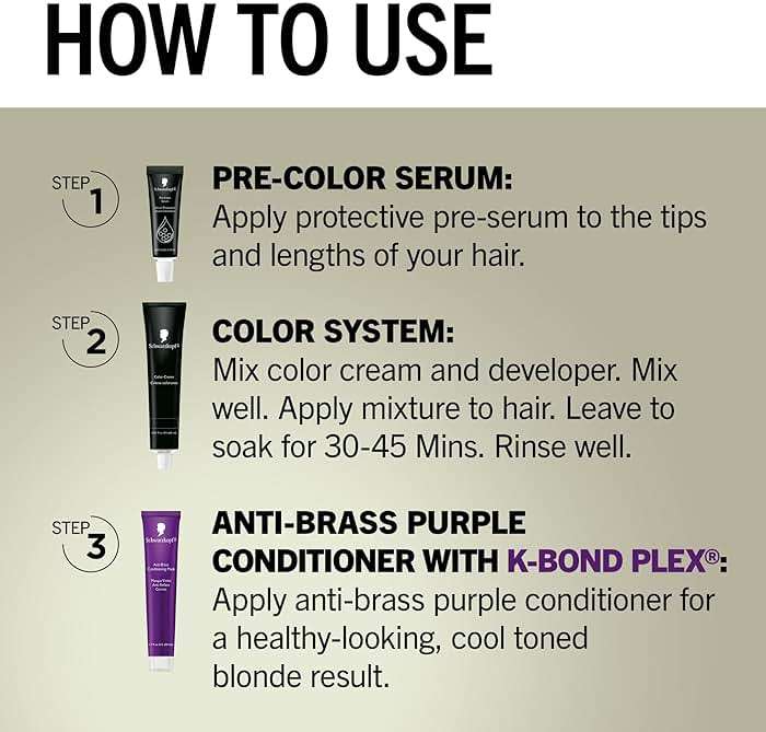 Schwarzkopf Keratin Blonde Hair Dye, 001 High Lift Platinum Blonde, Professional Quality Permanent Hair Color, Bond Enforcing System, Pre-Color Serum & Purple Conditioner Included - Image 5