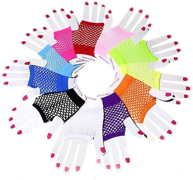 OTPEH Lone Fishnet Gloves Fingerless For Women Fish Net Arm Sleeve Mesh Emo Goth Punk 80s Scene Accessories - Image 5