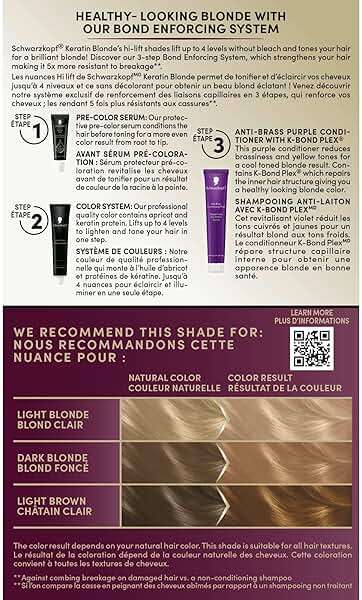 Schwarzkopf Keratin Blonde Hair Dye, 11 High Lift Natural Blonde, Professional Quality Permanent Hair Color, Bond Enforcing System, Pre-Color Serum & Purple Conditioner Included - Image 6