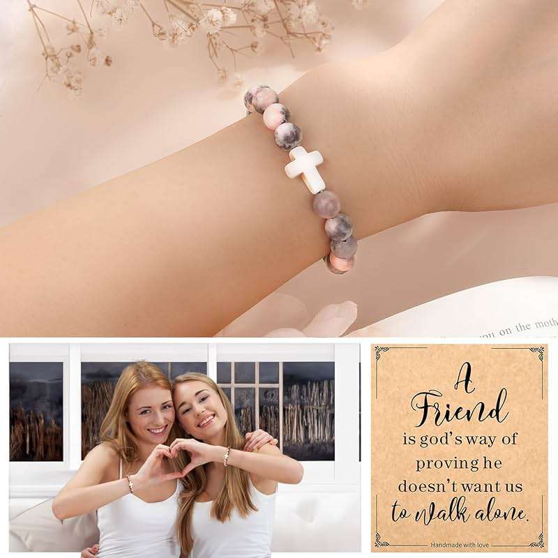 Christian Easter Gifts for Women, Easter Basket Stuffers Religious Cross Bracelet Gifts for Women/Daughter/Friend/Sister/Grandma/Granddaughter/Godmother/Her, Inspirational Birthday Faith Based Jesus Jewelry - Image 2