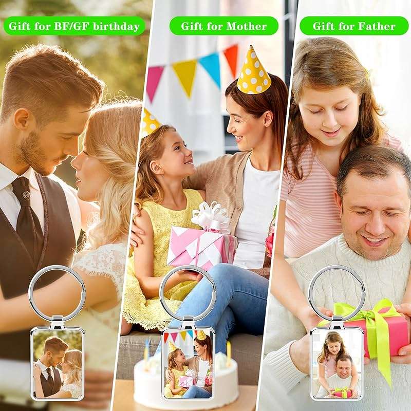HYPERFOLD Double Side Custom Keychain with Picture Personalized Engraving Photo Text Customized Gifts for Men Women - Image 3
