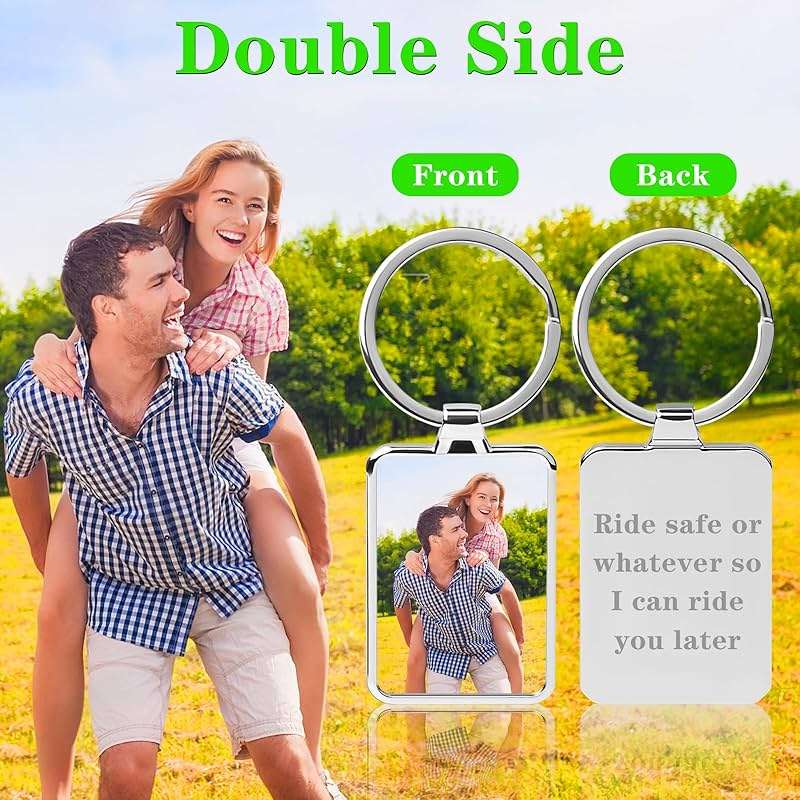 HYPERFOLD Double Side Custom Keychain with Picture Personalized Engraving Photo Text Customized Gifts for Men Women - Image 4