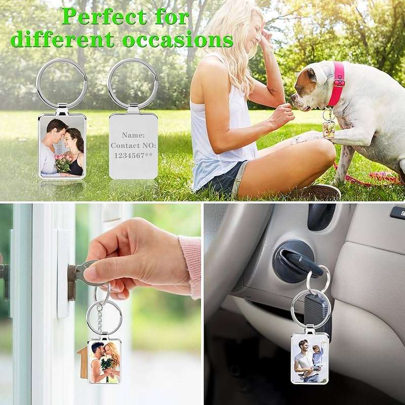 HYPERFOLD Double Side Custom Keychain with Picture Personalized Engraving Photo Text Customized Gifts for Men Women - Image 6